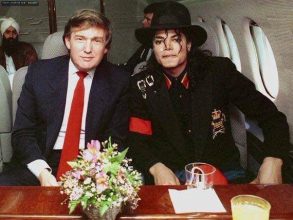 Майкл Джексон и Дональд Трамп в частном самолёте