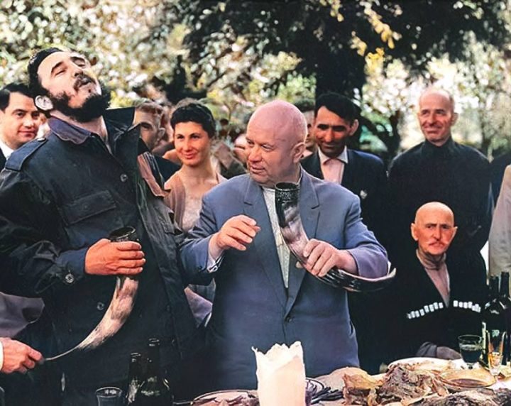 Хрущёв и Кастро в Грузии